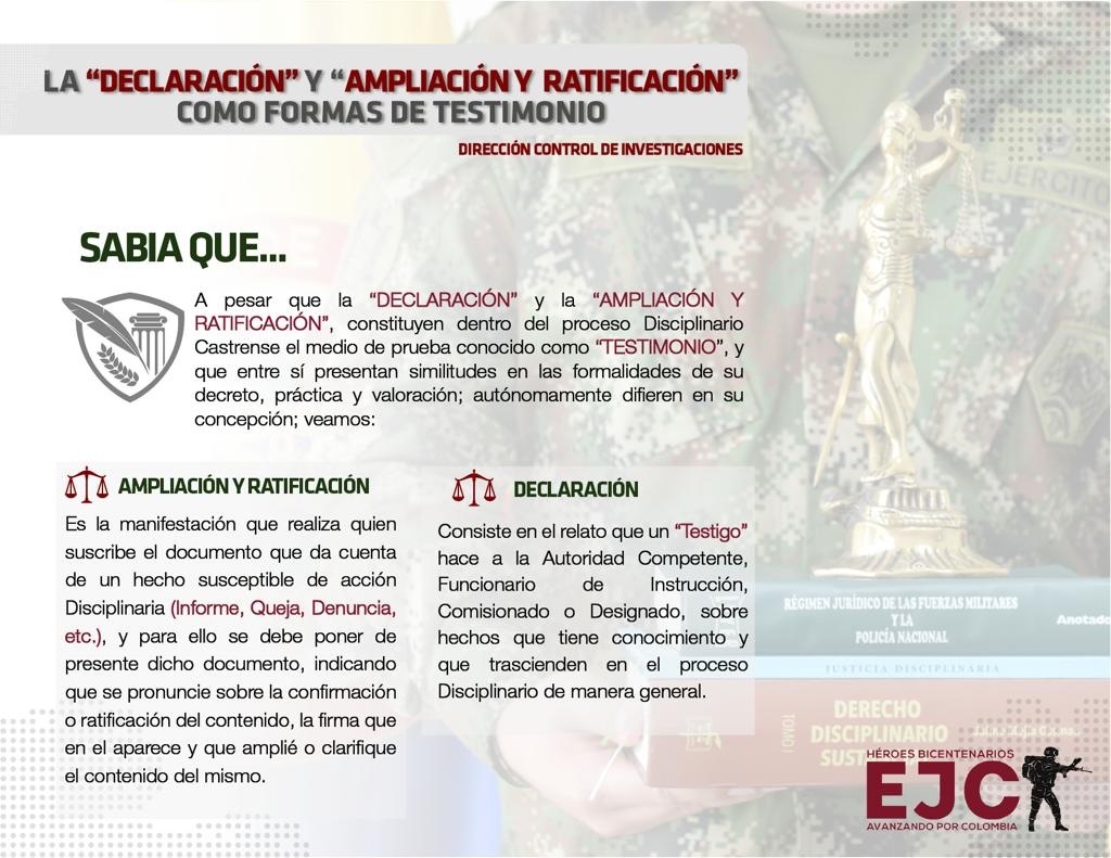 26. De La declaración y la Ampliación -  ratificación de informe como formas de testimonio