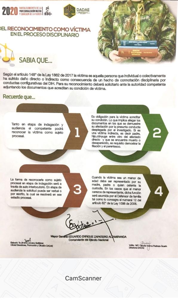 71. Del reconocimiento de la víctima en el proceso disciplinario. Ver también circular No 20191078604823