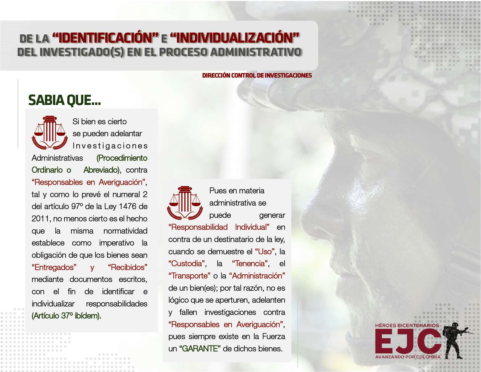 7. De la identificación e individualización de los investigados en el proceso administrativo