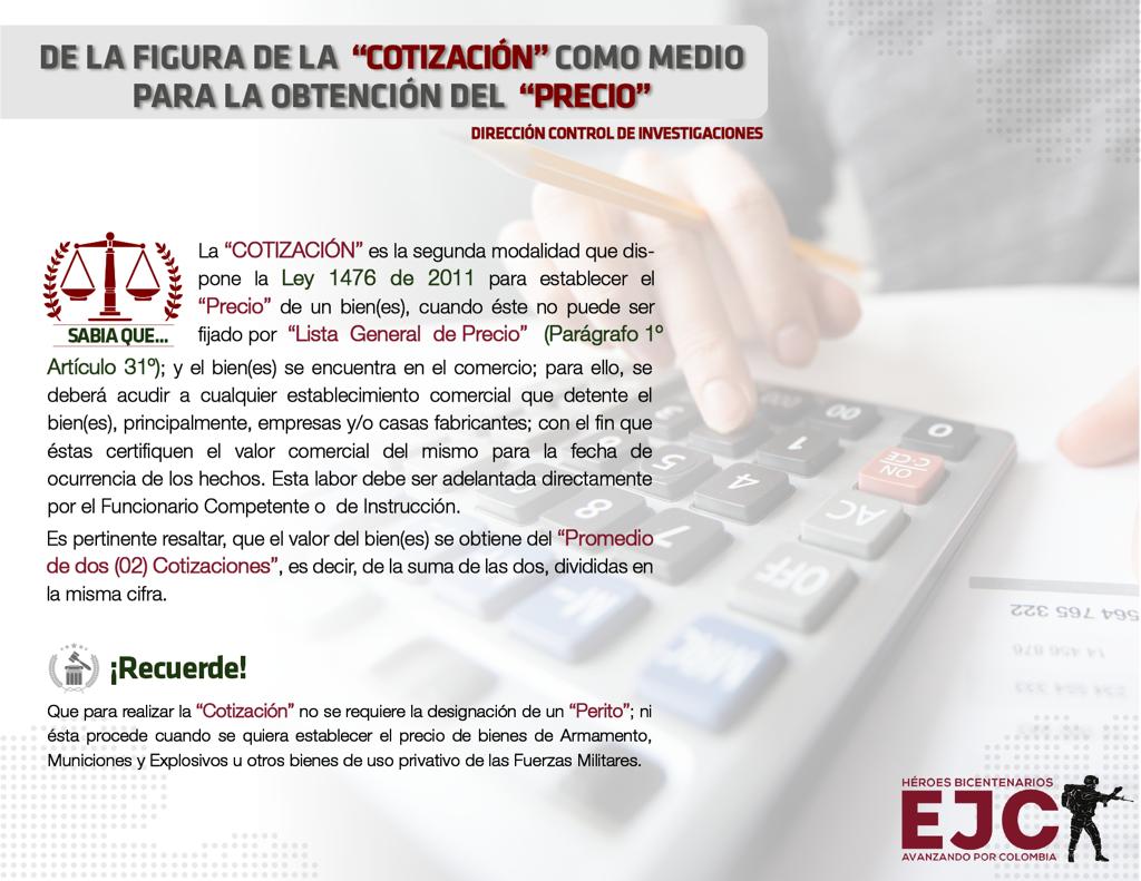11. De la figura de la cotización como medio para la obtención del precio
