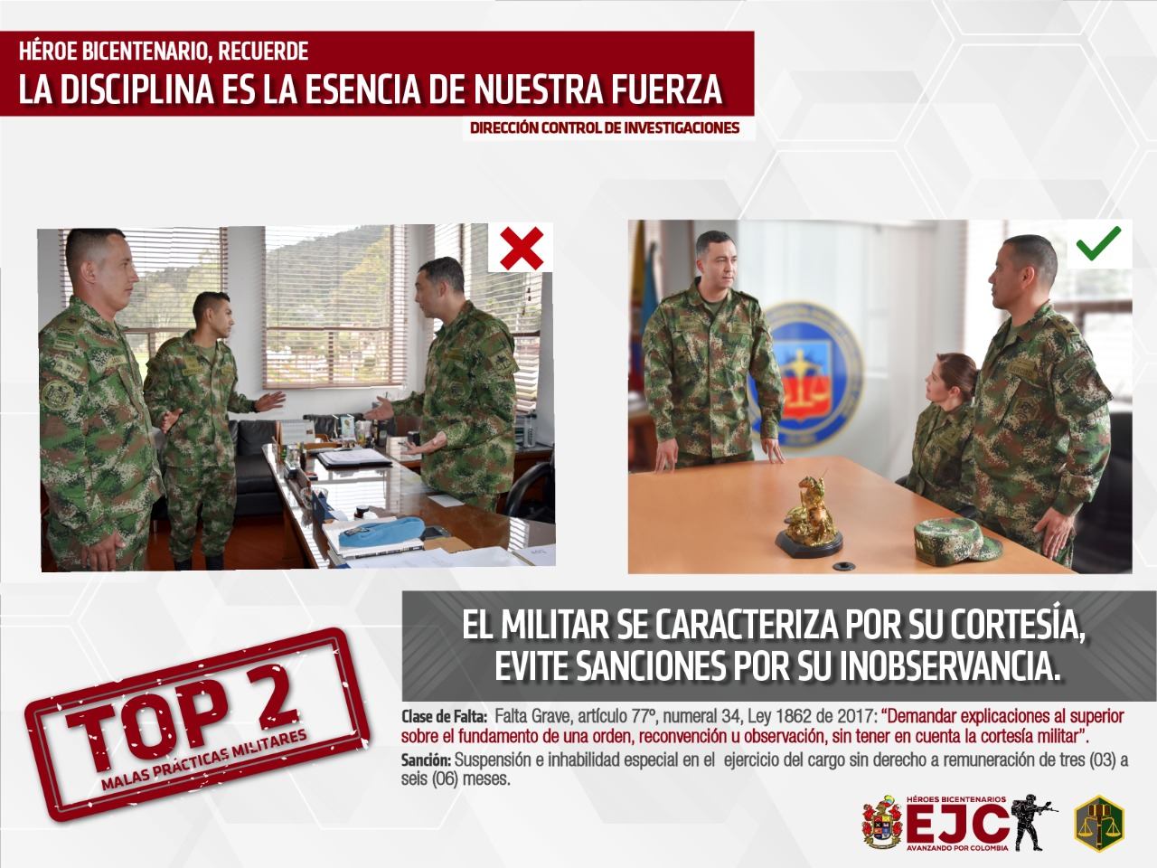 3. Top 2 El militar se caracteriza por su cortesía militar, evite sanciones por su inobservancia