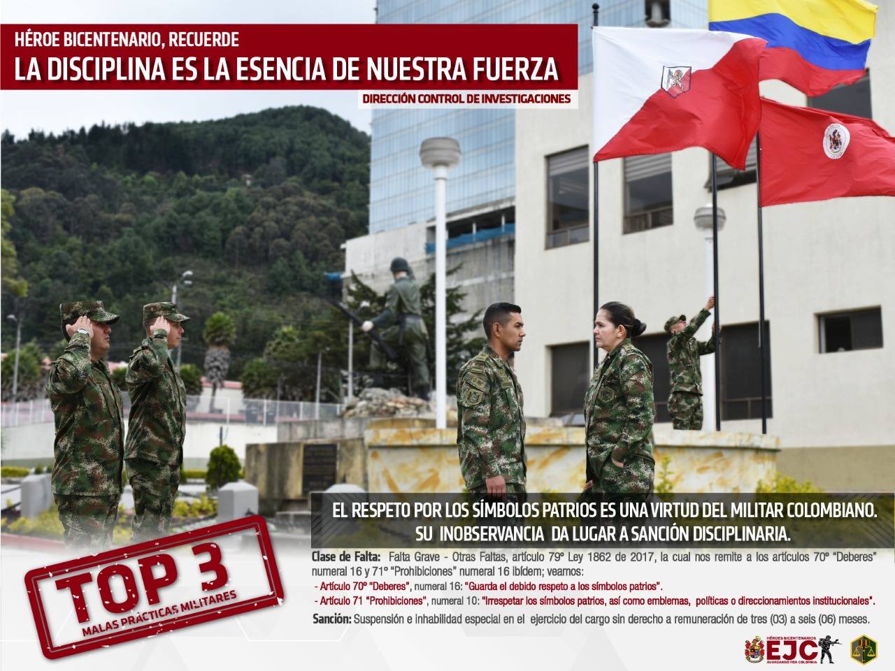 4. Top 3 El respeto por los símbolos patrios es una virtud del militar colombiano su observancia da lugar a sanciones disciplinarias