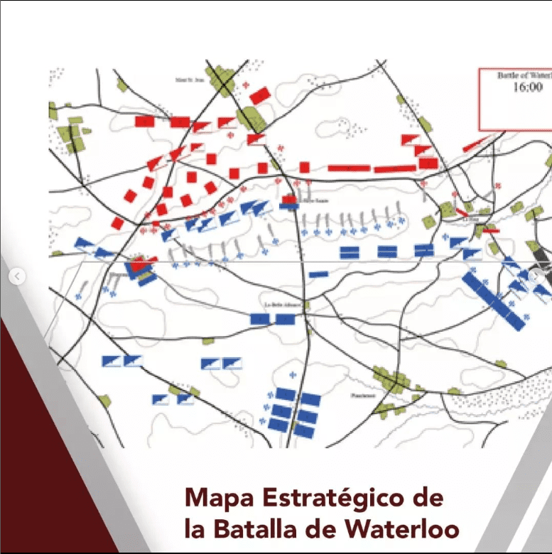 Mapa estratégico de la batalla de Waterloo