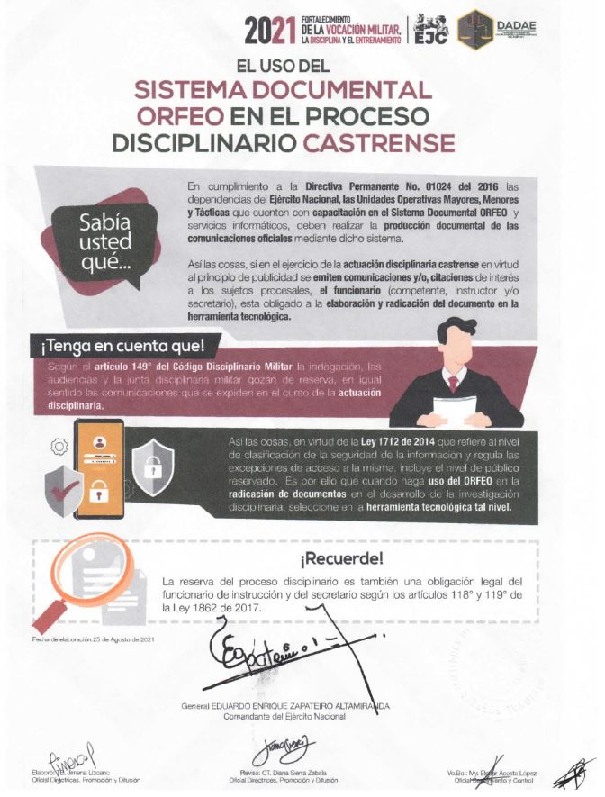 87. Sistema documental Orfeo en el proceso disciplinario castrense