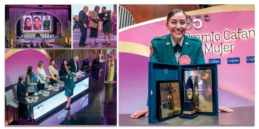 Oficial del Ejército Nacional recibió reconocimiento honorífico en el Premio Mujer Cafam