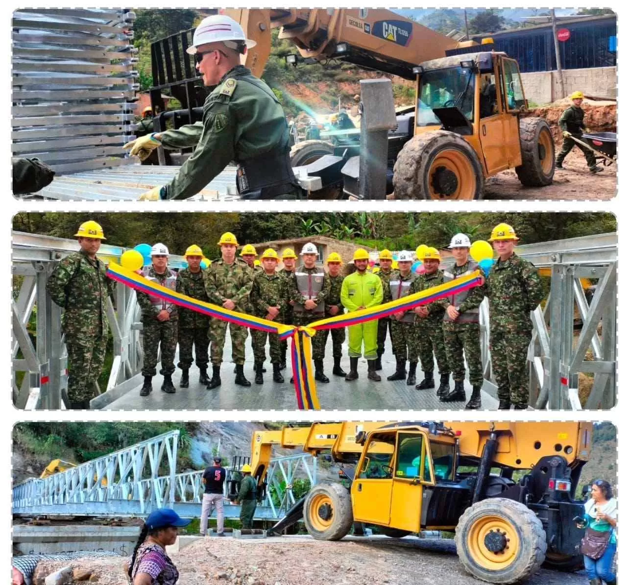 Ingenieros Militares instalan puente en Úmbita, Boyacá