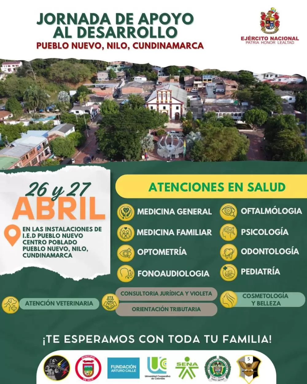 El Ejército Nacional y la Alcaldía de Nilo, Cundinamarca, lideran Gran Jornada de Apoyo al Desarrollo en Pueblo Nuevo