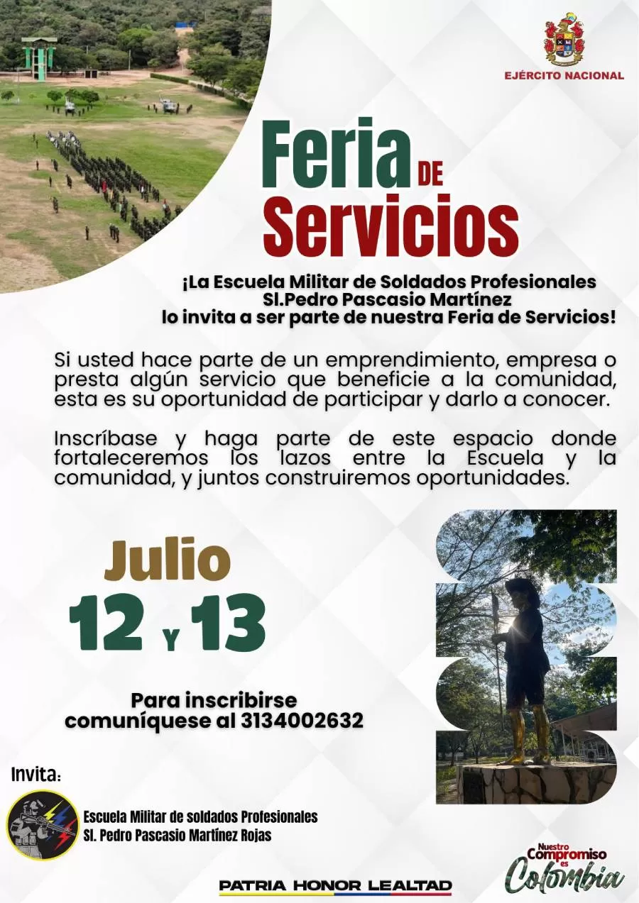 Feria de Servicios en Nuestra Escuela de Soldados Profesionales