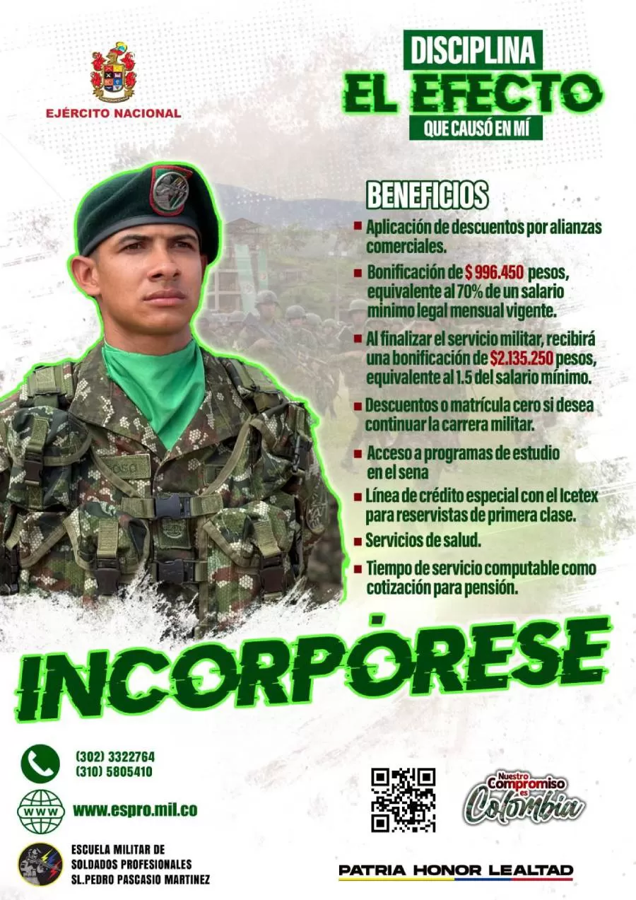 Ejército Nacional invita a los jóvenes colombianos a prestar servicio militar