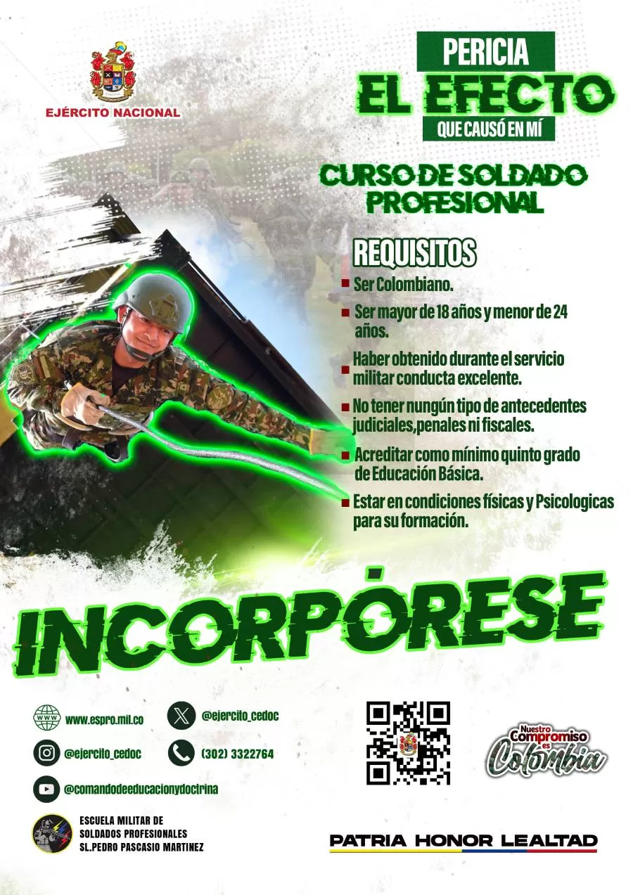 ¿Quieres ser soldado profesional del Ejército Nacional?