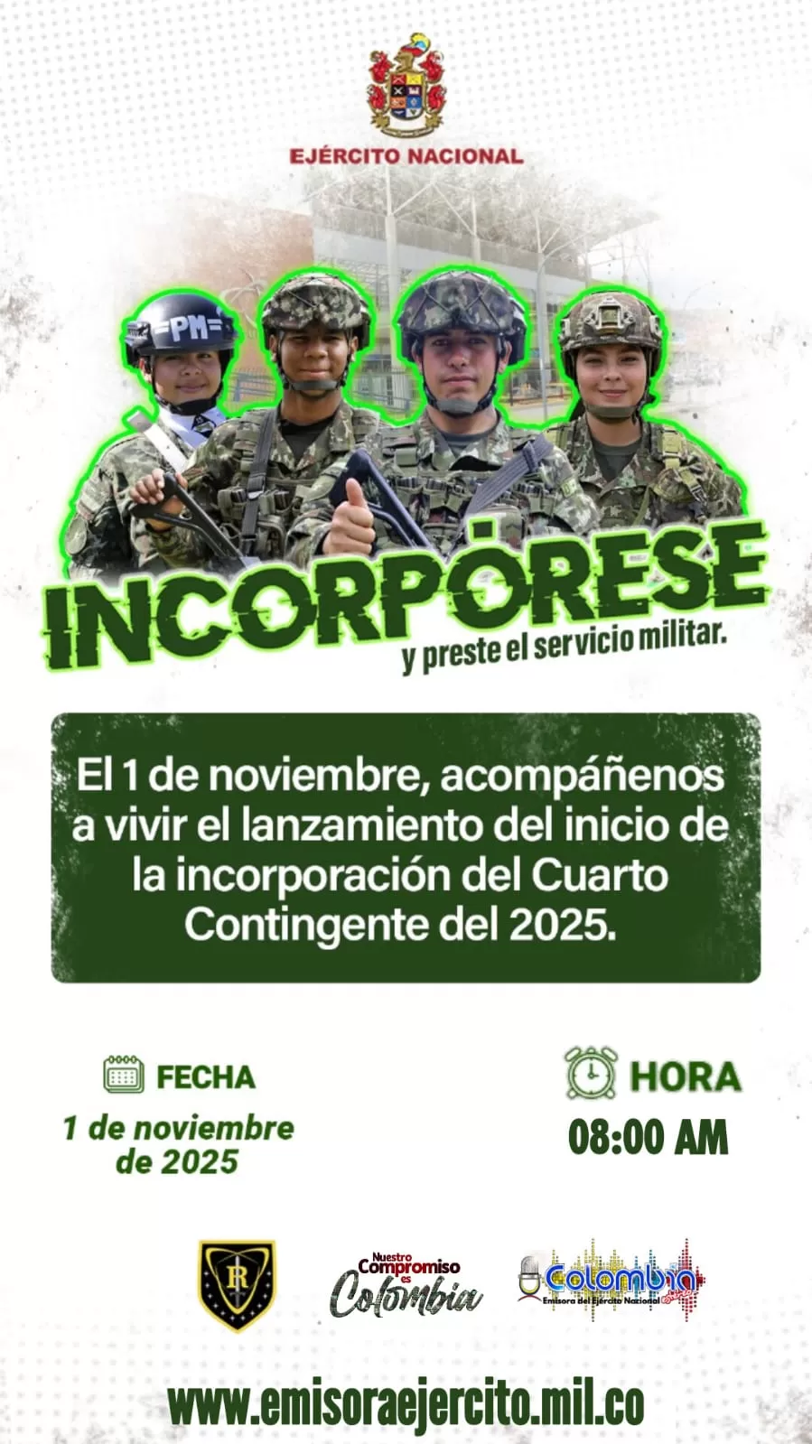 Este sábado Colombia Estéreo realizará cubrimiento especial del lanzamiento de la convocatoria de Incorporación al Ejército Nacional del Cuarto Contingente del año 2025