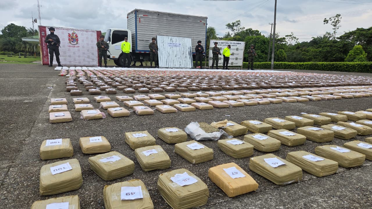 Más de tonelada y media de marihuana fue incautada por tropas del Ejército Nacional y la Policía Nacional en Putumayo