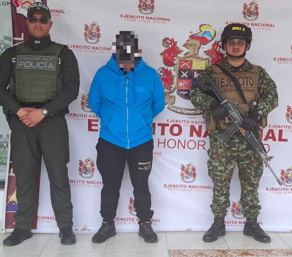 En Nariño, el Ejército Nacional capturó a alias Tito, segundo cabecilla de compañía del grupo armado Comuneros del Sur