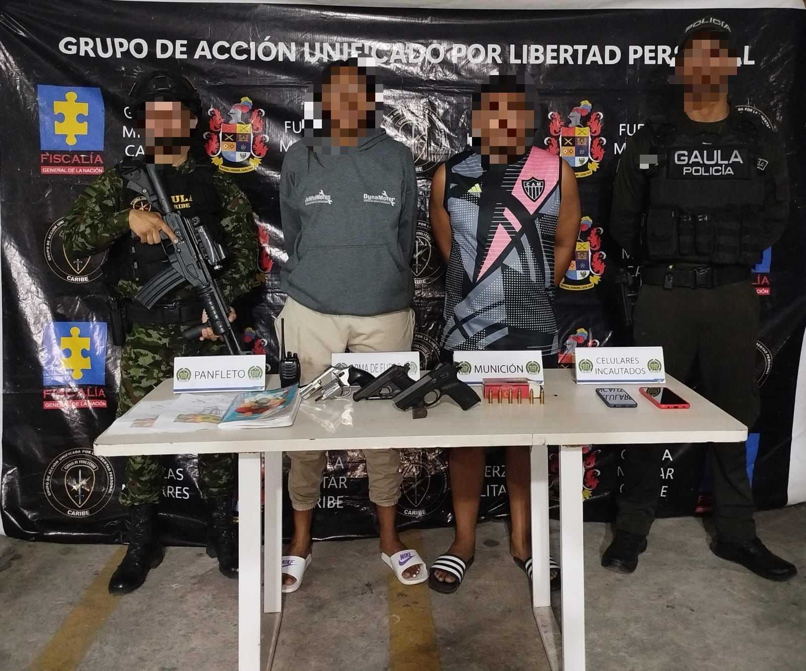 En operación conjunta, el Grupo Gaula Caribe asesta contundente golpe al grupo delincuencial Los Costeños
