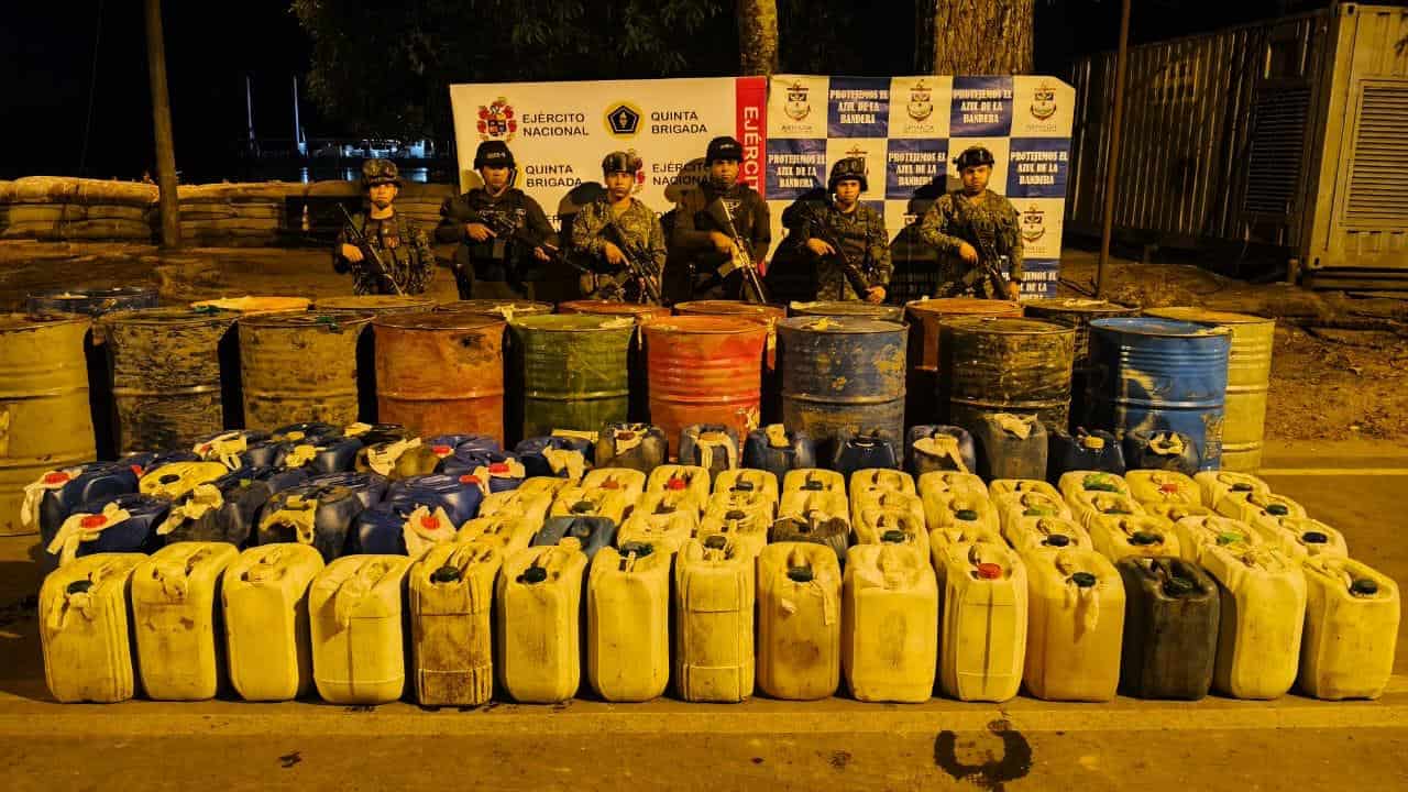 Ejército Nacional incautó 1270 galones de gasolina en ofensiva contra el hurto de hidrocarburos
