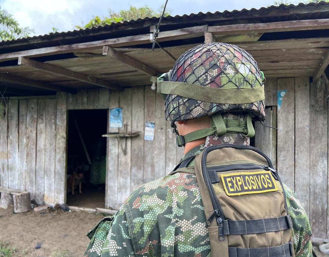 Ejército Nacional ubica una de las mayores fábricas de explosivos artesanales de la Estructura Carlos Patiño en El Tambo, Cauca