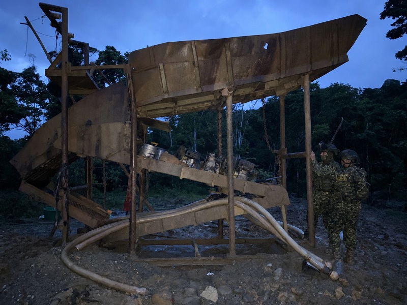 National Army deals a blow worth over 438 million pesos to illegal mining in Putumayo