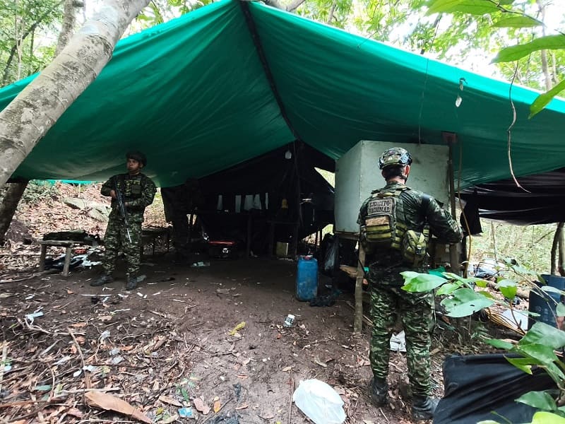 Blow to the ELN: Army troops seized more than half a ton of cocaine at an illegal complex in Durania