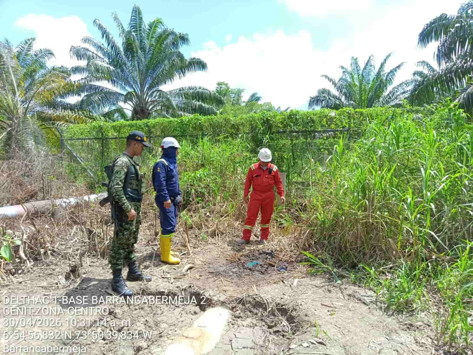 Cuatro válvulas ilegales fueron descubiertas por tropas del Ejército en zona rural de Barrancabermeja, Santander