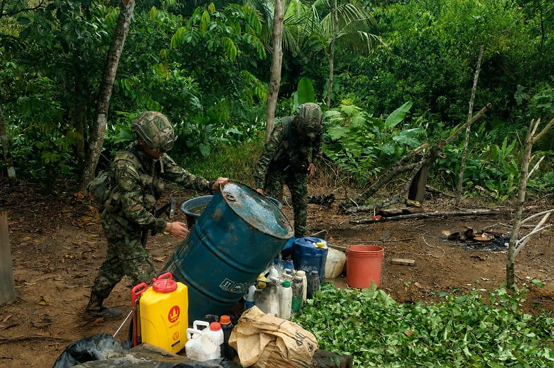 National Army shuts down three coca paste processing labs in Putumayo