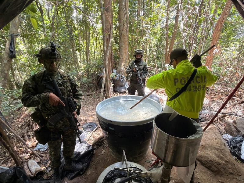 Army deals forceful blow to drug trafficking in Norte de Santander: lab capable of producing two tons of cocaine per month destroyed