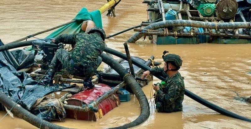 National Army cracks down on illegal mining in Putumayo: seven mining sites dismantled in Puerto Caicedo