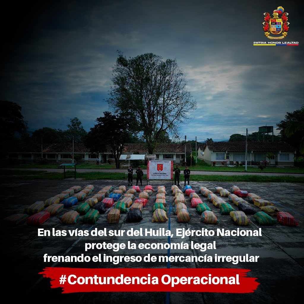 En las vías del sur del Huila, Ejército Nacional protege la economía legal y frena el ingreso de mercancía irregular