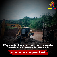 Ejército Nacional golpea la minería ilegal y protege los recursos naturales del Huila