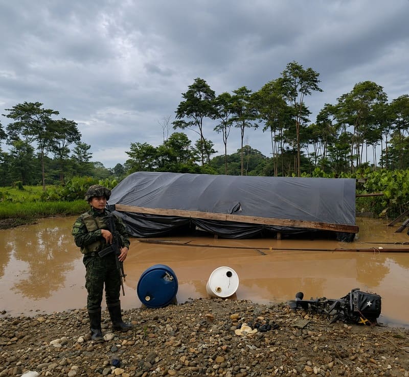 Operation against illegal mining hits the finances of a residual armed group in Putumayo