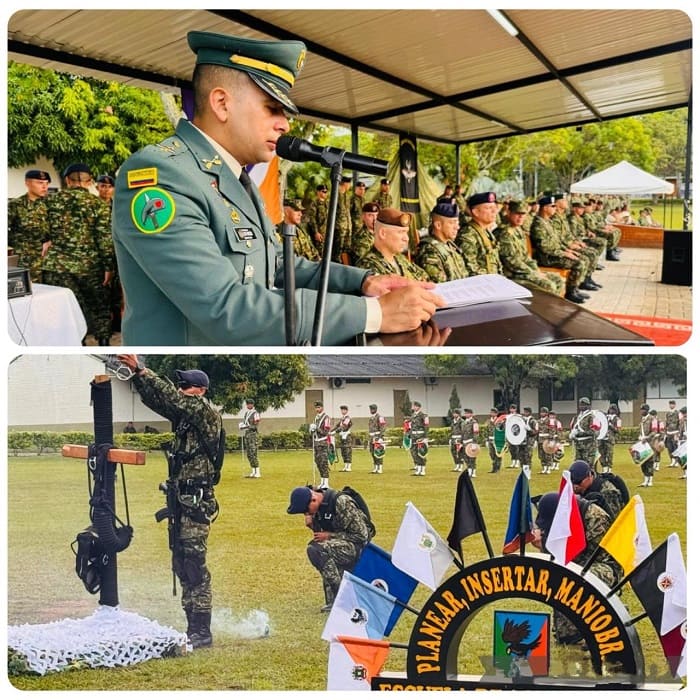 Lieutenant Colonel Luis Carlos Rincón López assumes command as new director of the Air Assault School of the National Army