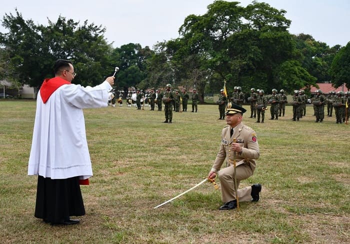 The National Army conducts a change of command for the Fourth Division