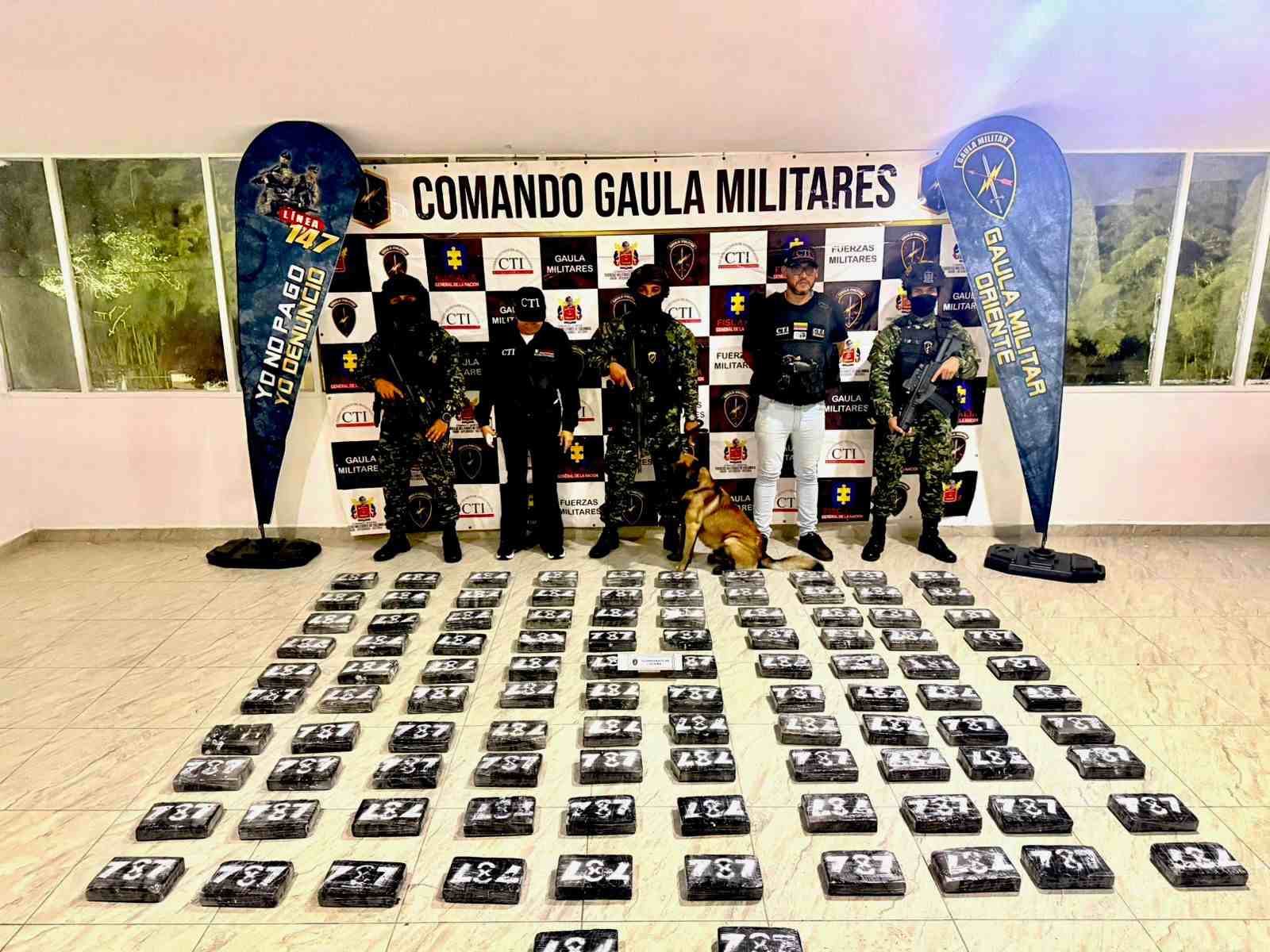 Ejército Nacional ubicó en Rionegro, Antioquia, un depósito ilegal con más de 100 kilos de cocaína listos para su distribución