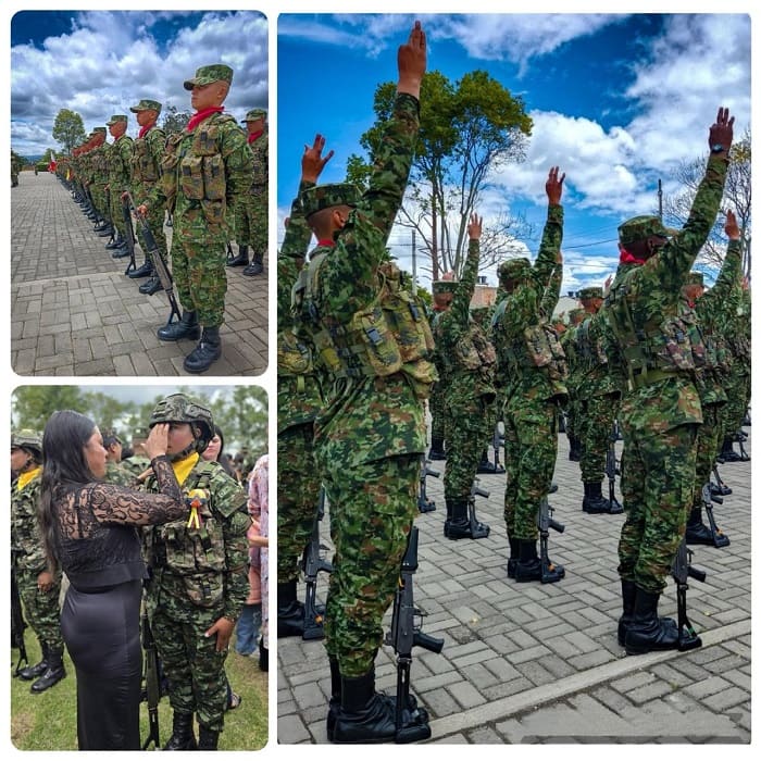 Soldiers of the First Brigade reaffirm their commitment to Boyacá during flag oath ceremonies