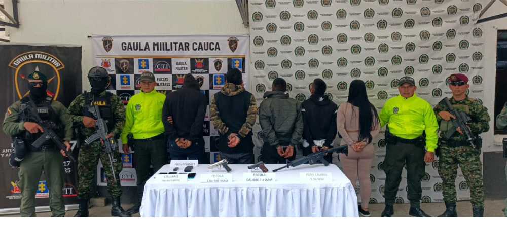 Capturados en Popayán cinco presuntos integrantes de estructura delincuencial señalada de afectar la seguridad en la vía Panamericana
