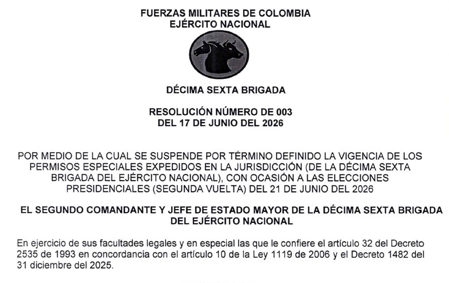 RESOLUCIÓN NÚMERO DE 003 DEL 17 DE JUNIO DEL 2026